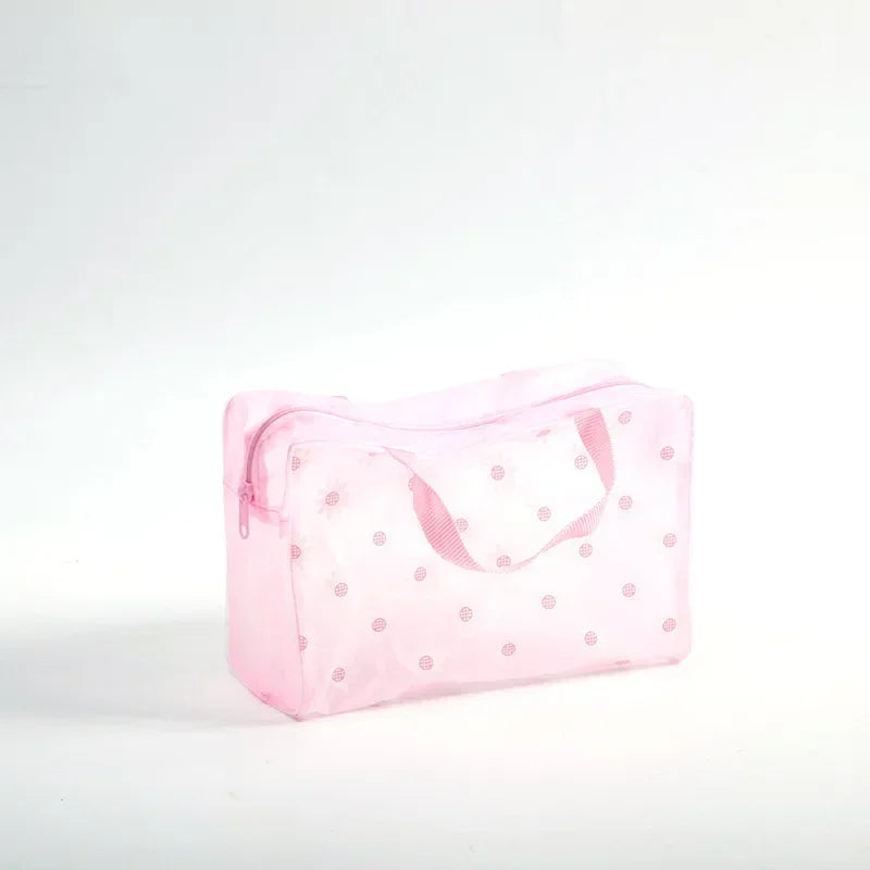 Trousse de toilette transparente en PVC pour femme, trousse de maquillage, sac de rangement pour le bain, sac à cosmétiques de voyage floral, étanche, 5 couleurs
