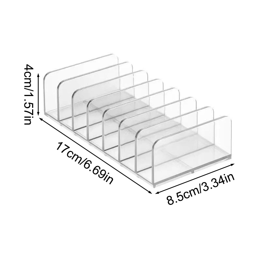 Dressing Table Cosmetics Storage And Arrangement Storage Rack Desktop Partition Transparent Makeup Eye Shadow Storage Box