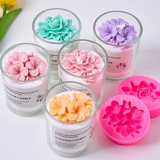Frangipani – moule à bougie en Silicone, fleur de gardénia, savon fait à la main, cire de soja, bougie parfumée, ornements en plâtre, décoration de maison