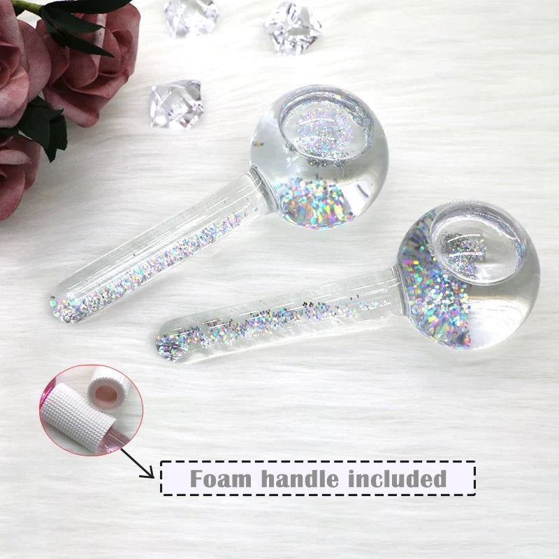 Moule à boules de glace pour le visage, 2 pièces, Globes cryogéniques réutilisables pour le raffermissement de la peau, réduit les poches, les cernes, outils de thérapie au froid pour le visage