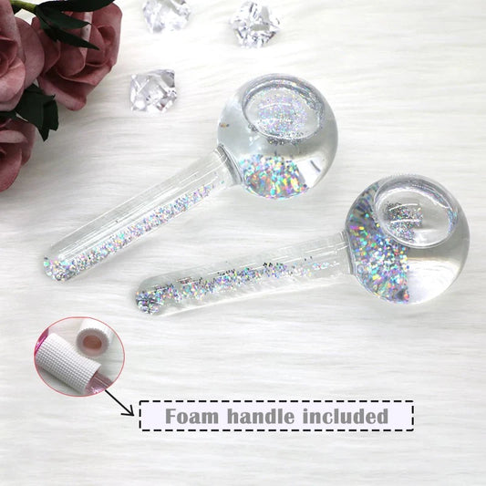 Moule à boules de glace pour le visage, 2 pièces, Globes cryogéniques réutilisables pour le raffermissement de la peau, réduit les poches, les cernes, outils de thérapie au froid pour le visage