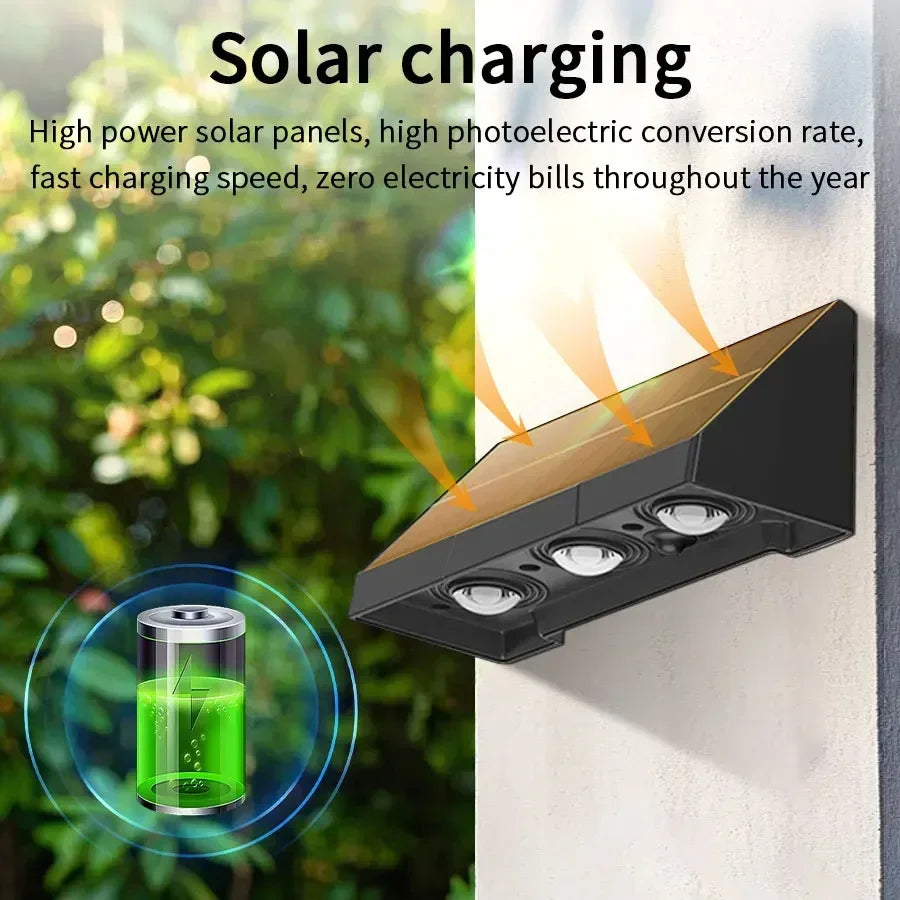 1pc applique murale solaire éclairage extérieur IP54 lampe à LED étanche ampoule éclairage automatique la nuit pour jardin cour ou balcon