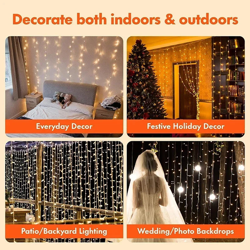 Guirxiété lumineuse LED USB pour décoration de jardin, lampe de guirxiété de vacances, nickel é, maison, fête de Noël, nouvel an, mariage, 3m, 8 modes