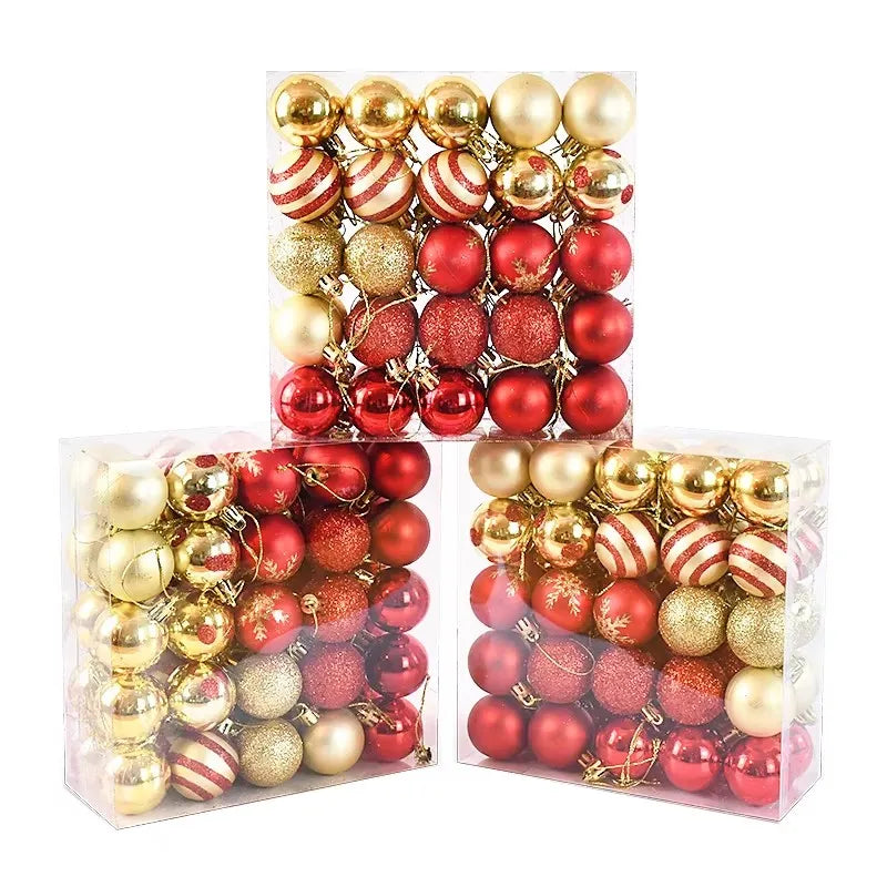 50pcs / boîte - boules de Noël décorations d'arbre de Noël