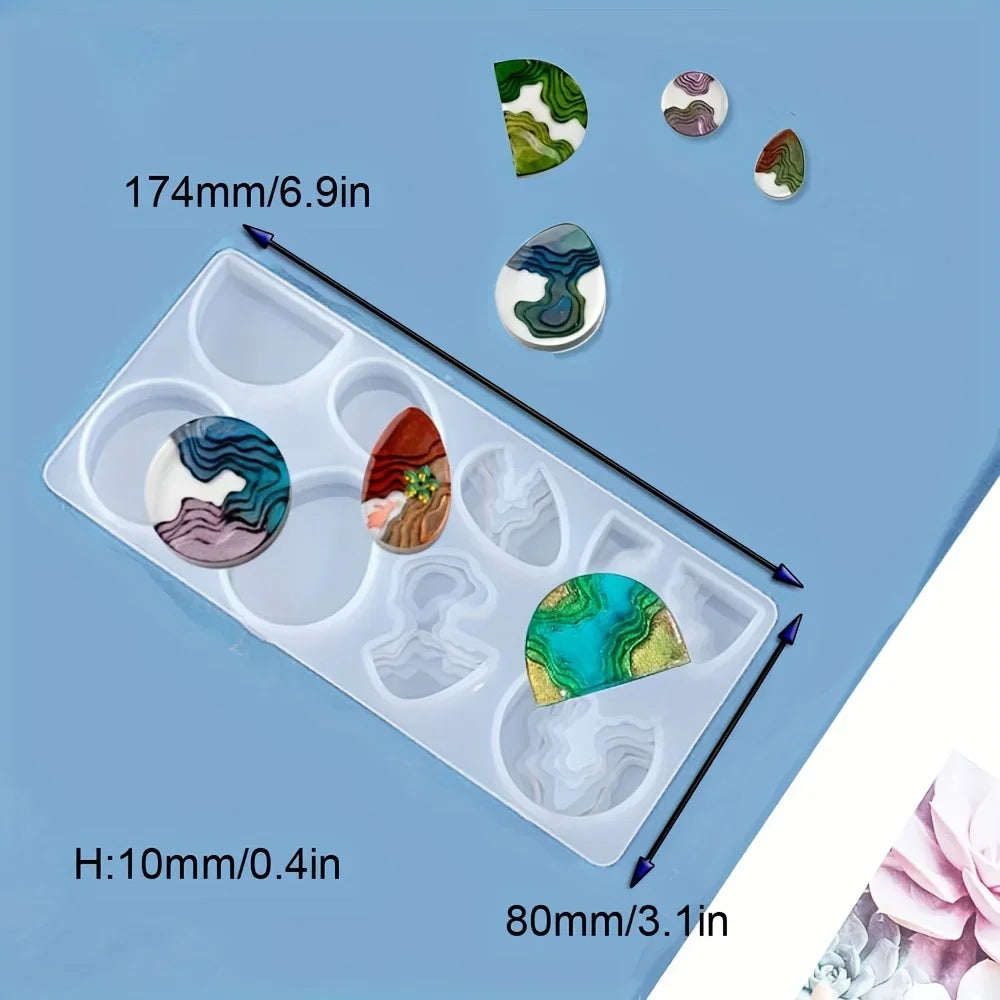 Boucles d'oreilles en cristal, moule en Silicone époxy pour bijoux, boucles d'oreilles, pendentif, fabrication de Style marin, moules en résine époxy UV, artisanat, outil de bricolage