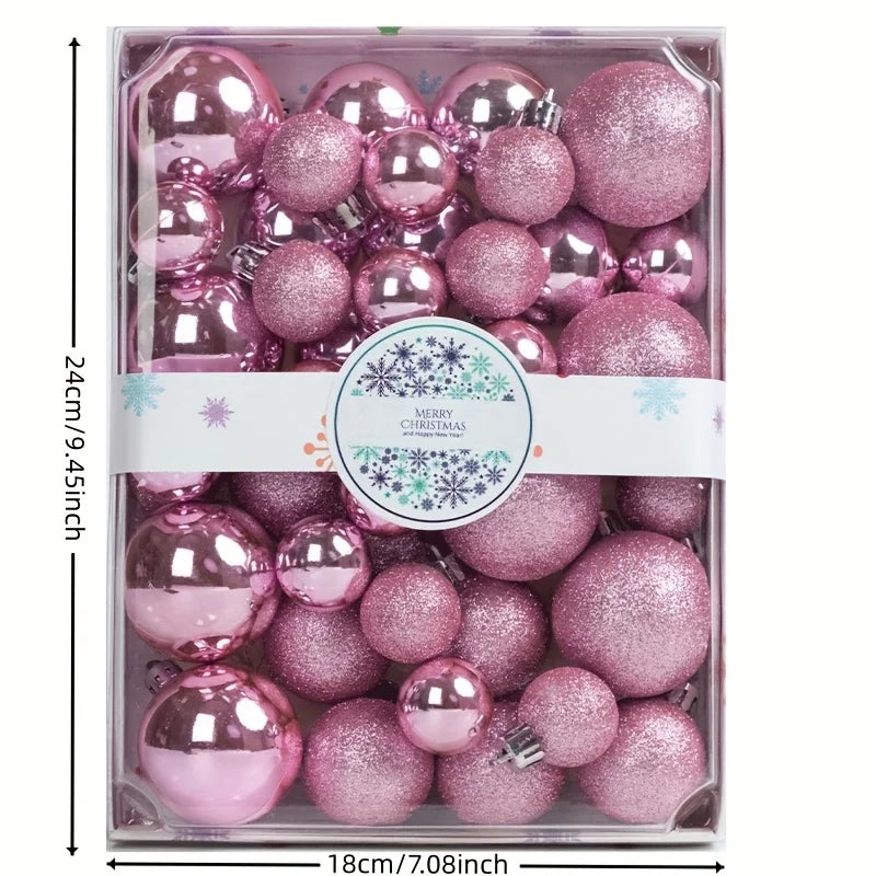 42 boules de Noël, décorations d'arbre de Noël, boules suspendues en différentes couleurs, boules décoratives de Noël et décoration de Noël