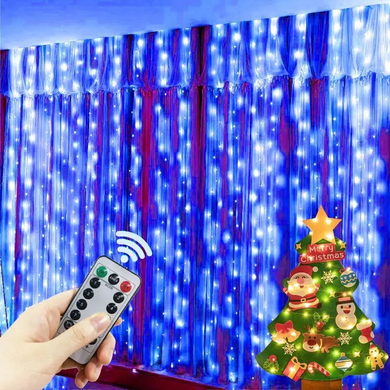 Guirxiété lumineuse LED USB pour décoration de Noël, extérieur, nickel é, chambre à coucher, vacances, mariage, rideau, 8 modes, 3m, 4m, 6m