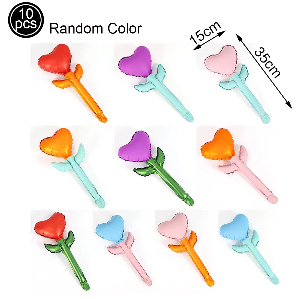 Grands ballons roses rouges de mariage, ballons en aluminium en forme de fleur de Rose, décorations cadeaux d'anniversaire pour la fête des mères, cadeaux d'anniversaire