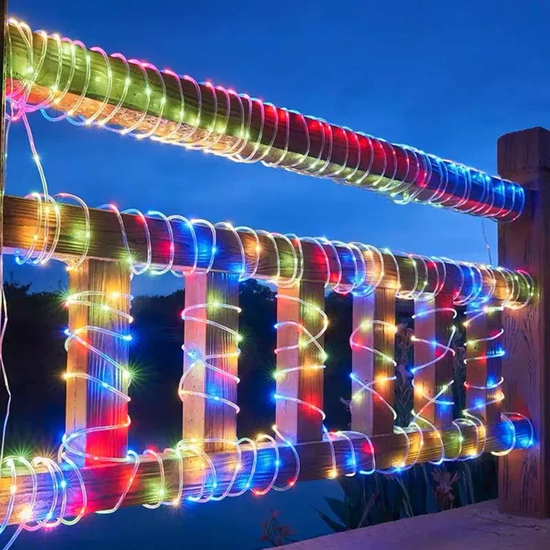 Corde solaire lumières solaire lumière LED chemin pont extérieur jardin solaire chaîne lumières étanche bandes d'éclairage extérieur 8 Modes d'éclairage