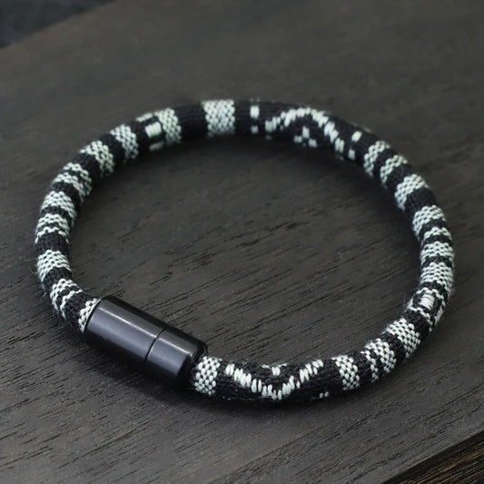 Bracelet bohème Tissu hommes Magentic porte-bonheur Braslet minimaliste ethnique Brazalete petit ami cadeau Pulseras Verano Homme Joias