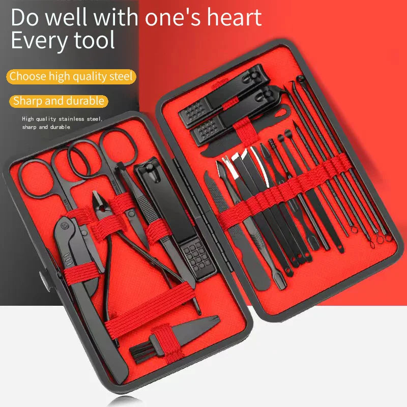 Ensemble d'outils de beauté pour manucure et pédicure, coupe-ongles, coupe-ongles, couteau à éplucher les oreilles, T