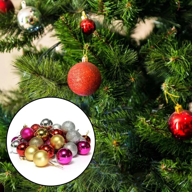 Boule d'arbre de Noël suspendue de 3cm, 24 pièces/boîte