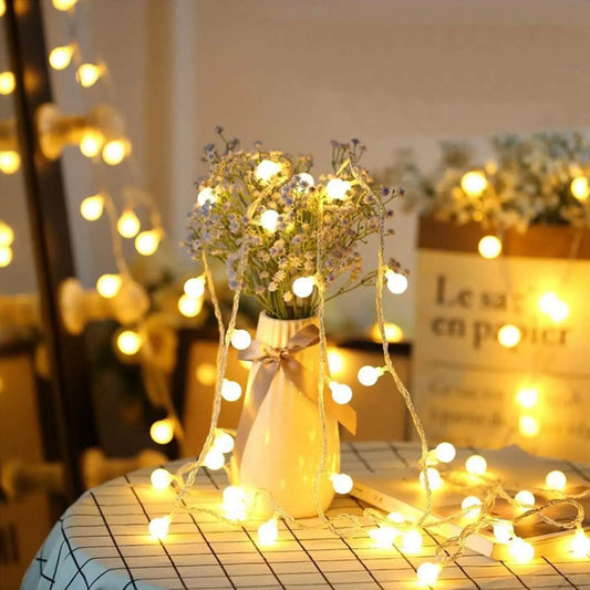 Guirlande lumineuse LED boule à bulles féerique, guirlande lumineuse festive, prise ue/US, décoration intérieure de noël, mariage, jardin extérieur