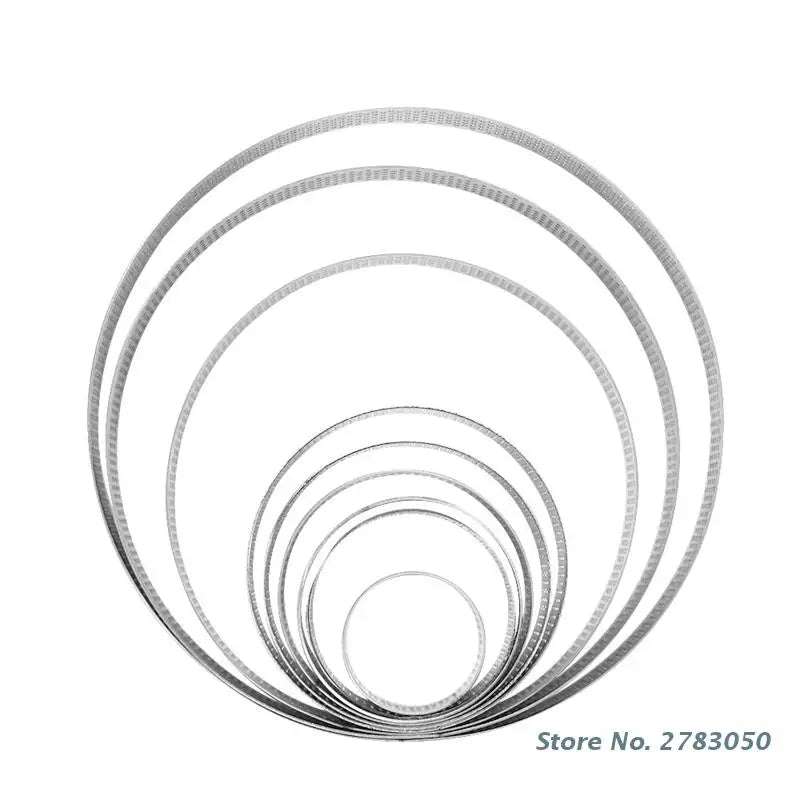 Anneau de tarte circulaire pour Dessert français, en acier inoxydable, perforé, tarte aux fruits, Quiche, moule à Mousse, de cuisine, 9 tailles, 1 pièce