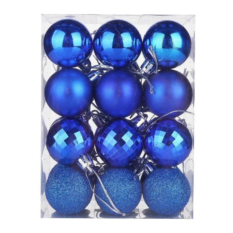 Boules de Noël pour arbre de Noël, 24 pièces, 4cm
