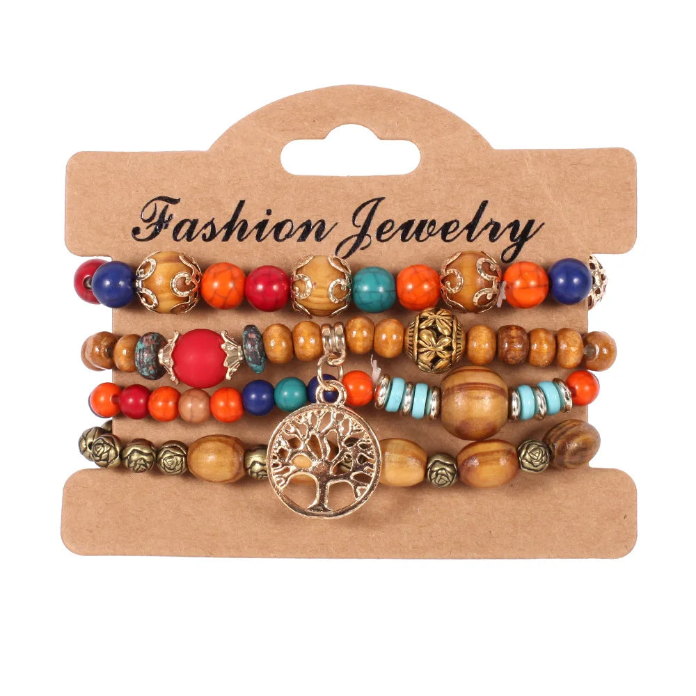 Ensemble de bracelets bohème en perles faites à la main pour femmes, chaîne de perles colorées d'été, accessoires de bijoux Boho pour hommes