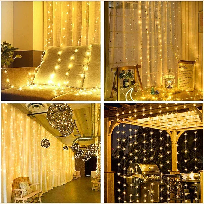 Guirxiété lumineuse LED USB pour décoration de jardin, lampe de guirxiété de vacances, nickel é, maison, fête de Noël, nouvel an, mariage, 3m, 8 modes