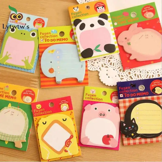 1 pièces autocollant mignon Kawaii Animal Notes autocollantes bloc-Notes bloc-Notes bureau fournitures scolaires papeterie Panda chat lièvre signet poste