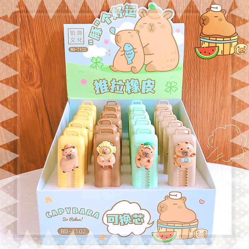 Kawaii papeterie esthétique papeterie fournitures de bureau articles scolaires cadeau pour enfants gomme mignon Capybara gomme drôle caoutchouc