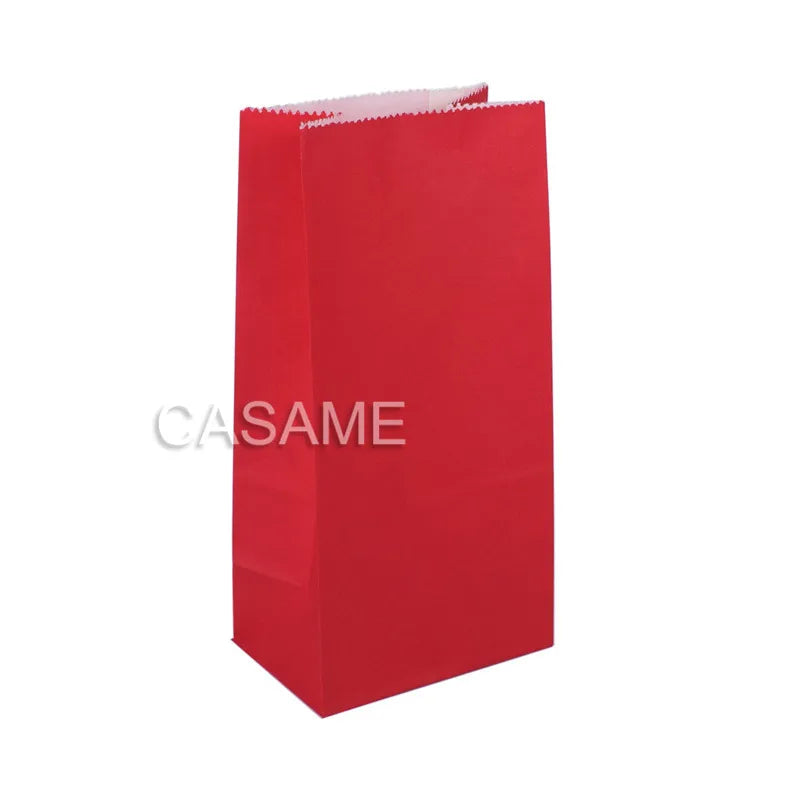 Mini sacs en papier multicolores à pois colorés, 18 x 9 x 6 cm, emballage cadeau ouvert