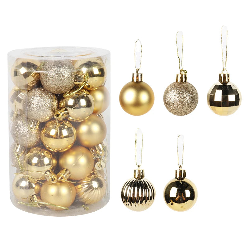34 pièces boules de plastique de Noël arbre de Noël suspendus ornement boule de pendentif