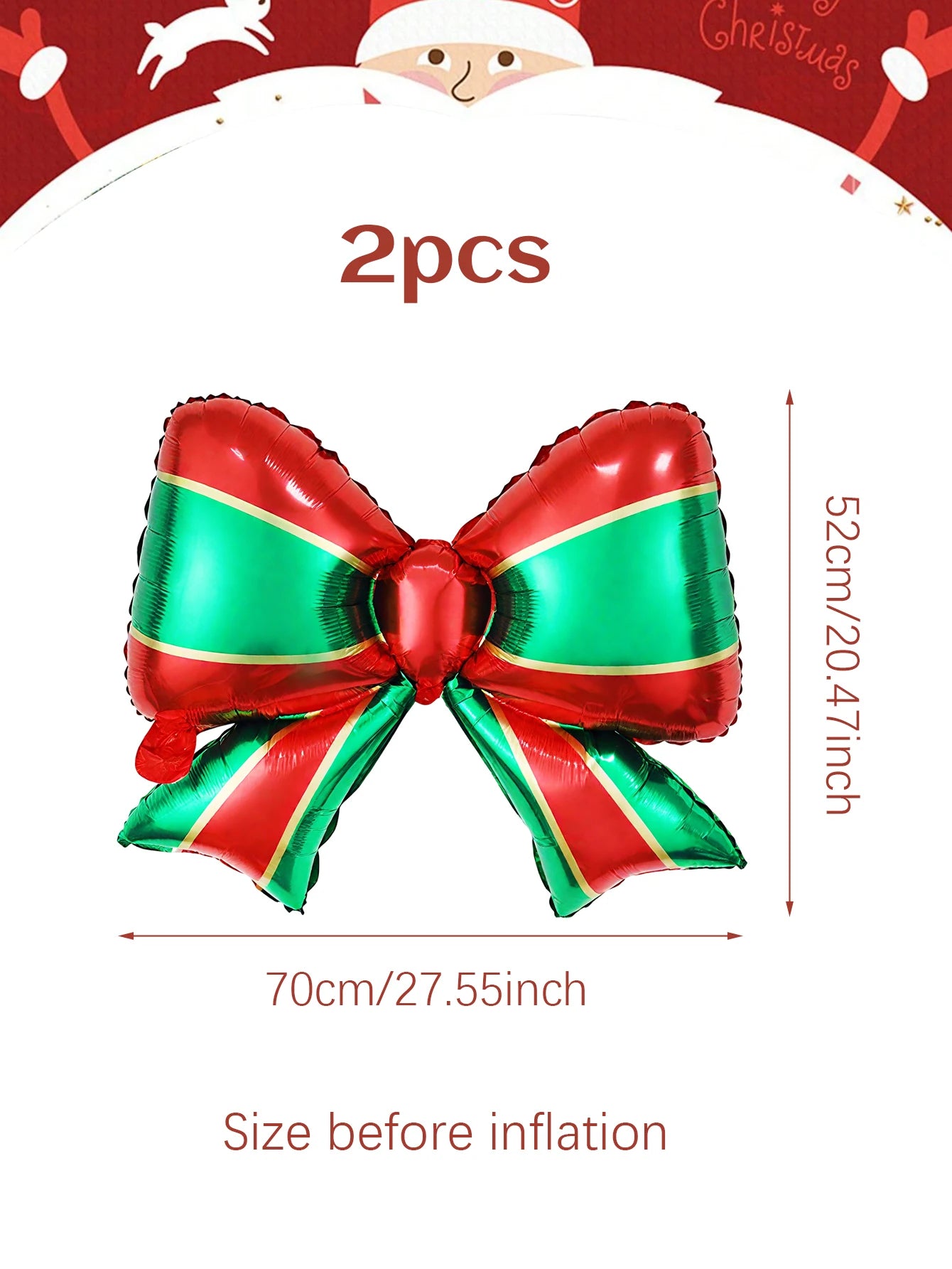 2 pièces ballons à nœud de Noël
