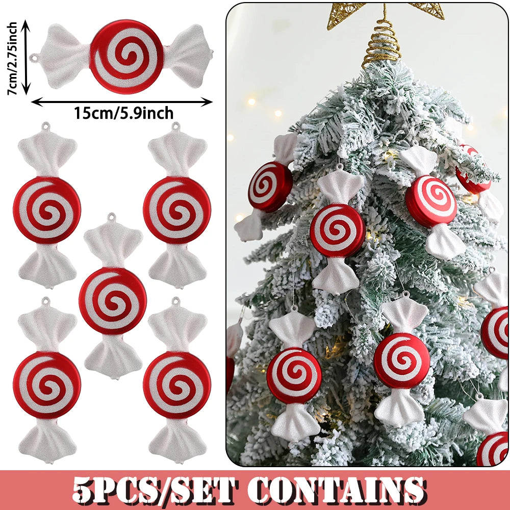 Mélange de cannes de bonbon de Noël mignonnes, sucette, arbre de Noël, ornement de Noël, décoration de la maison, décor de Noel, 2023