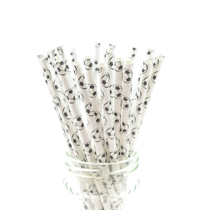 Lot de 25 pailles en papier noir, motif étoiles, rayures, moustache, zèbre, pour décoration de fête prénatale, mariage, anniversaire, Halloween