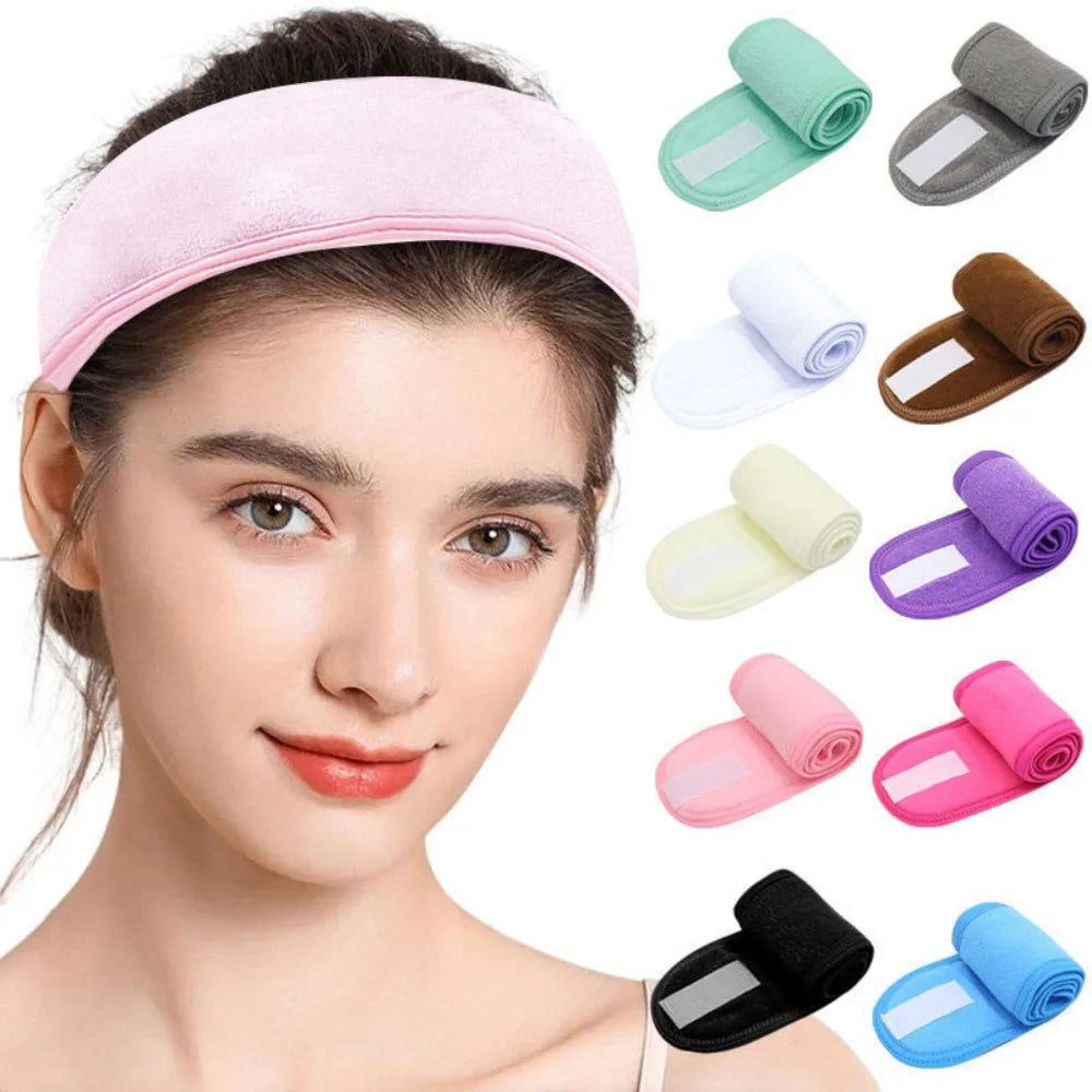 Femmes bandeau réglable SPA visage Yoga bandeau bain maquillage bandeau pour le lavage du visage éponge douce cheveux accessoires