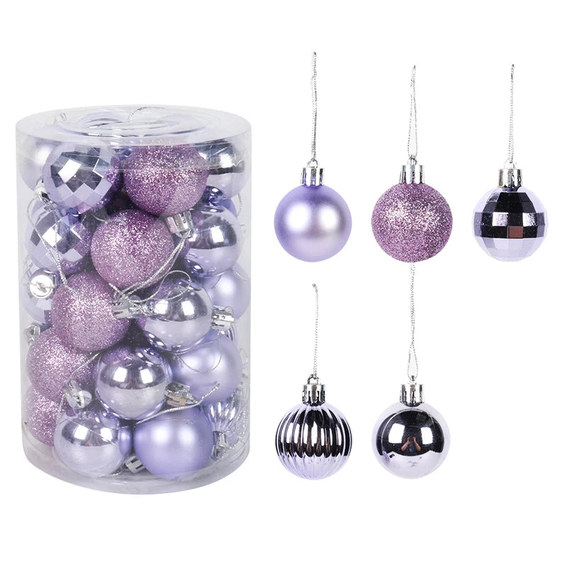 34 pièces boules de plastique de Noël arbre de Noël suspendus ornement boule de pendentif