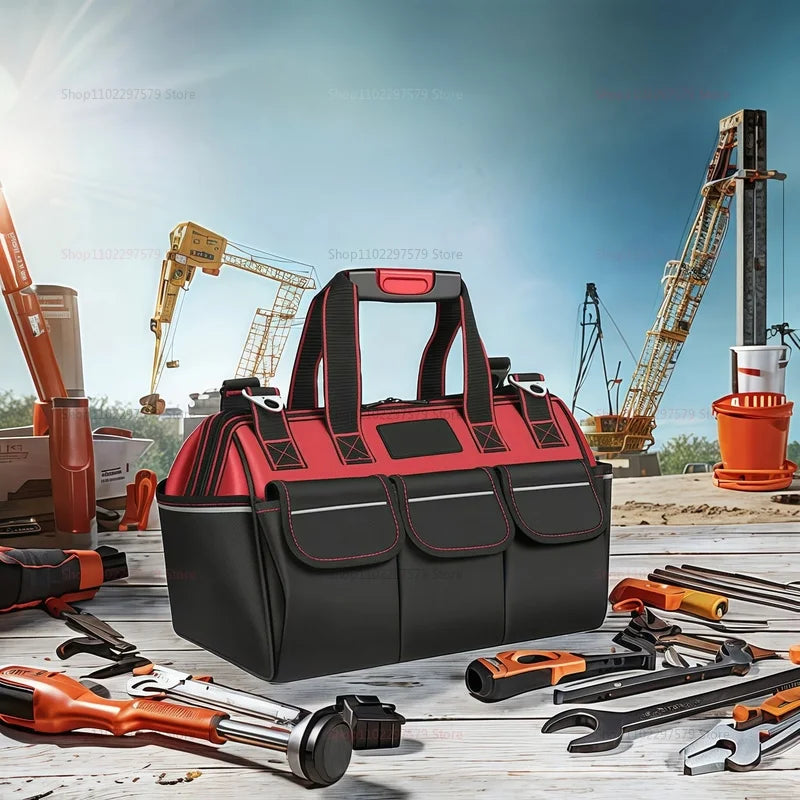 Sac à outils en tissu, clé d'électricien professionnelle, étanche, sac à outils de rangement multifonction pour le travail