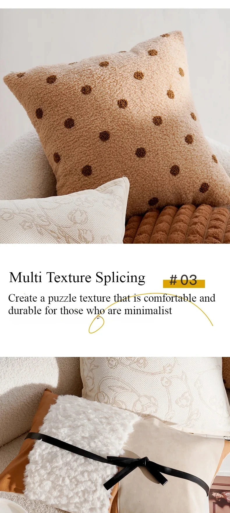 Housse de coussin de luxe légère, 30x50/45x45CM