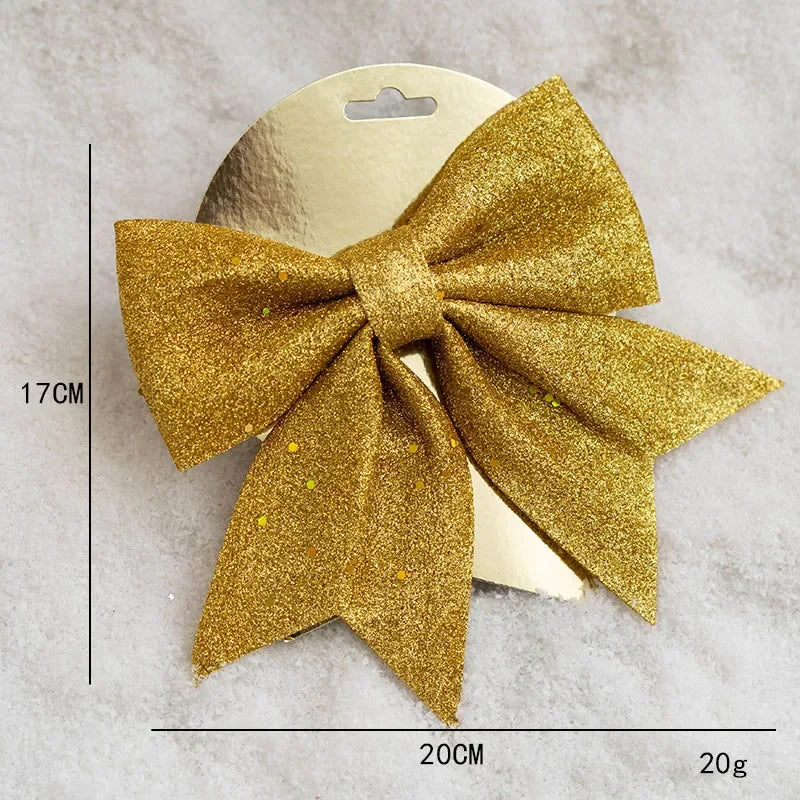 Décorations de sapin de Noël dorés avec nœuds