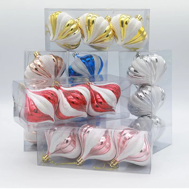 Ensemble de boules de Noël de 8cm, jouets décoratifs