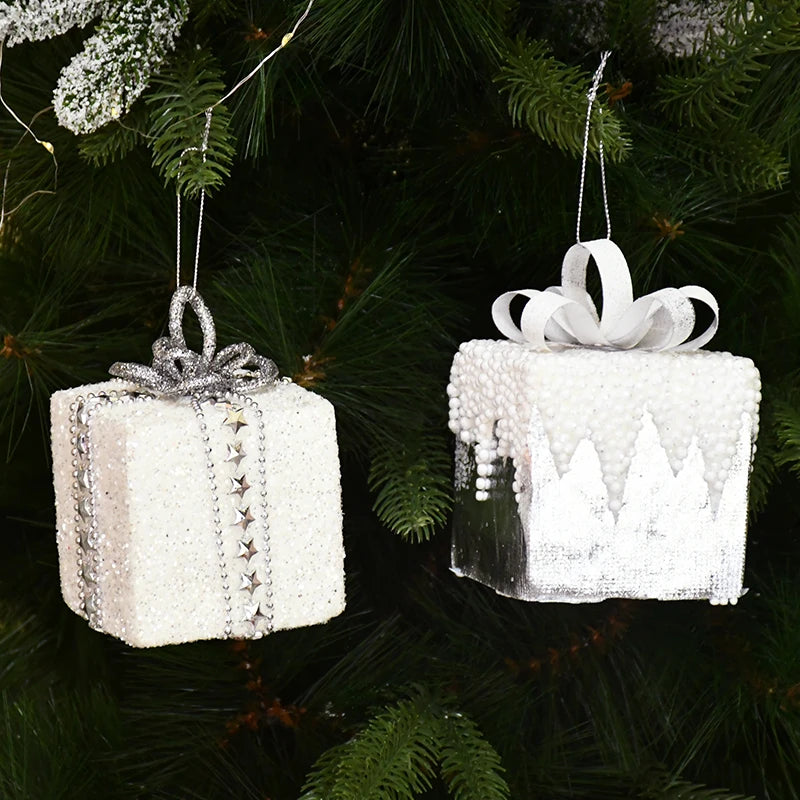 Décoration de sapin de Noël en mousse blanche