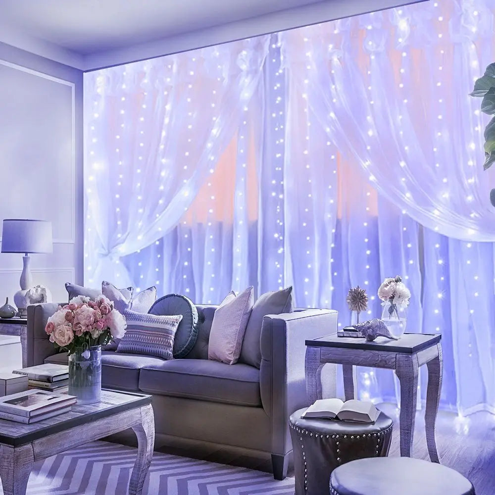 Guirxiété lumineuse LED USB pour décoration de Noël, extérieur, nickel é, chambre à coucher, vacances, mariage, rideau, 8 modes, 3m, 4m, 6m