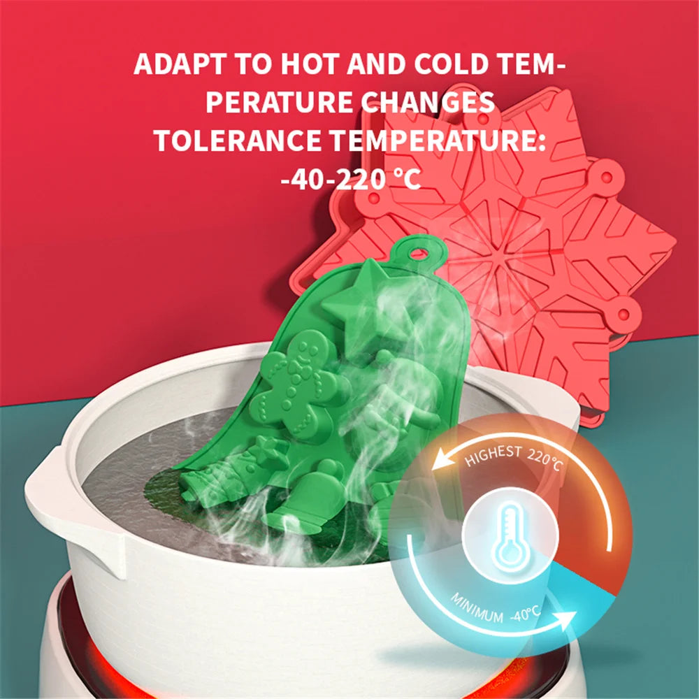 Moule à Chocolat en Silicone pour Décoration de Gâteaux, Ustensiles de Cuisson, DIY, Arbres de Noël, Bonhomme de Neige, Cadeaux, Accessoires