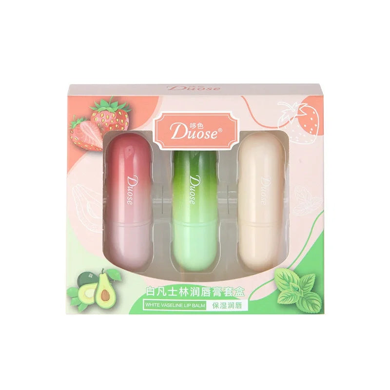 Nouveaux ensembles de baumes à lèvres Fruits hydratant lèvres hydratant nourrissant hydratant rouge à lèvres Kits lèvres huile hydratante et Non grasse
