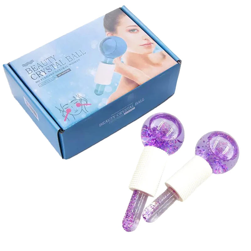Moule à boules de glace pour le visage, 2 pièces, Globes cryogéniques réutilisables pour le raffermissement de la peau, réduit les poches, les cernes, outils de thérapie au froid pour le visage
