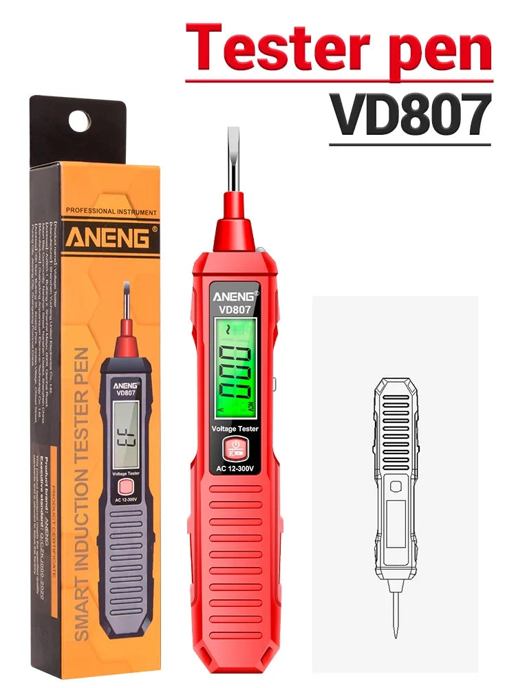 ANENG VD807 testeur d'induction à un mot Portable 50/60Hz stylo électrique intelligent capteur NCV AC 12-300V outils de détection de fil sans contact