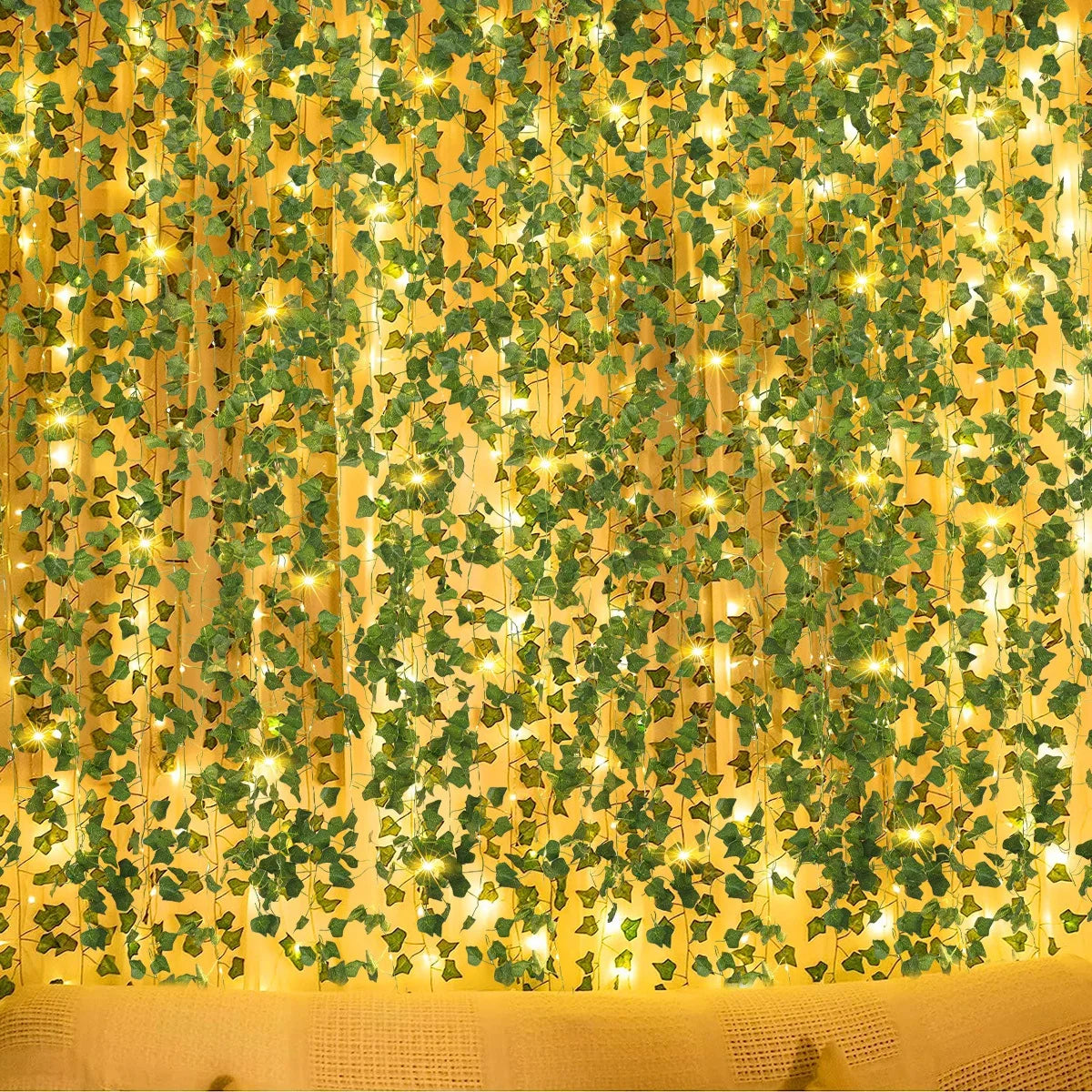 2/3/5M feuilles dorées chaîne fée lumières pour mariage fête d'anniversaire décoration maison jardin plante artificielle guirlande vigne lumière