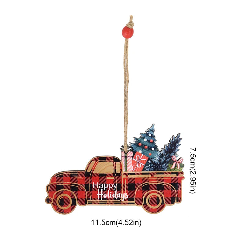 Ornement de bureau d'arbre de Noël en bois