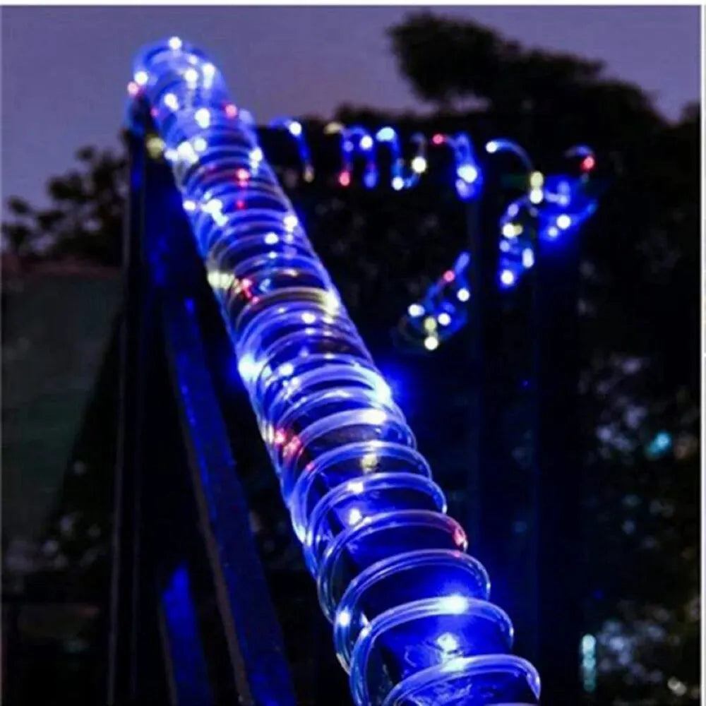 Corde solaire lumières solaire lumière LED chemin pont extérieur jardin solaire chaîne lumières étanche bandes d'éclairage extérieur 8 Modes d'éclairage