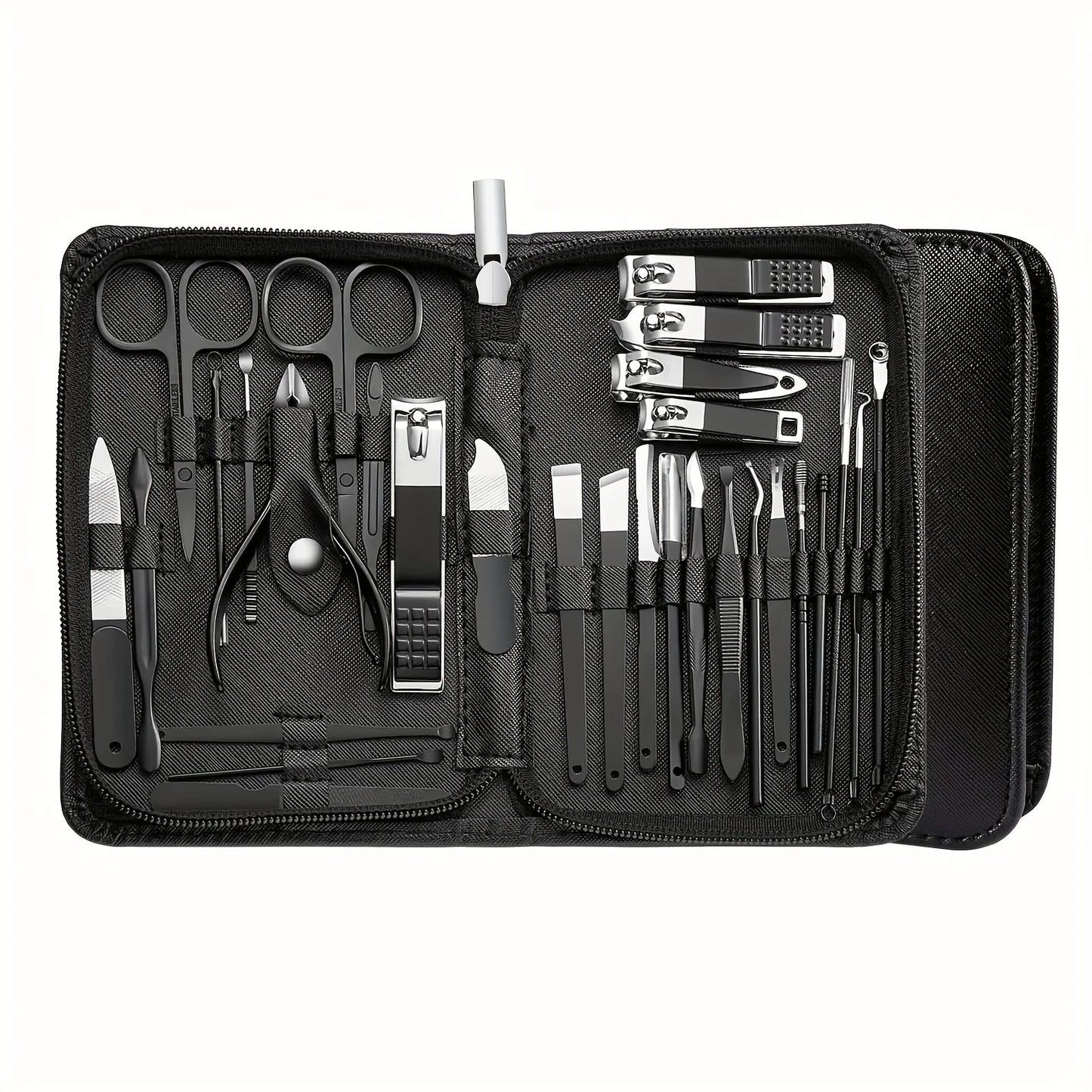 Ensemble d'outils de manucure coupe-ongles 30 pièces, avec étui de voyage Portable, pinces à cuticules et Kit de coupe, coupe-ongles professionnel