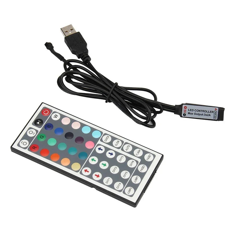 Bande LED RGB contrôleur Mini 3 24 44 touches connecteur USB télécommande IR variateur pour 5050 2835 RGB LED bande lumineuse TV rétro-éclairage