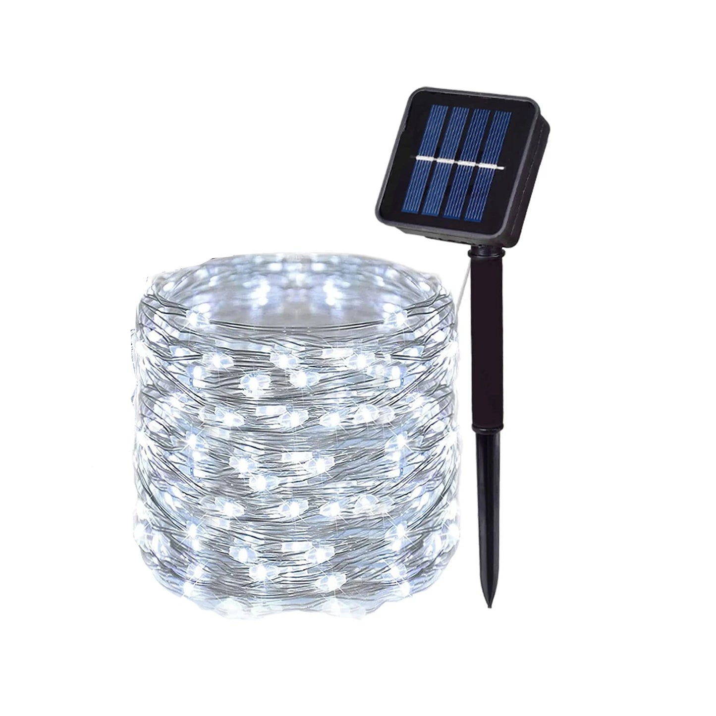 Guirlande solaire d'extérieur LED, guirlande féerique en fil de cuivre, lampe de décoration de jardin, cour, fête de noël, 8 modes