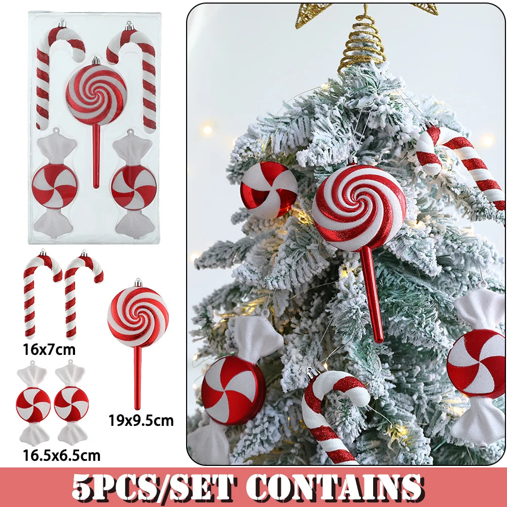 Mélange de cannes de bonbon de Noël mignonnes, sucette, arbre de Noël, ornement de Noël, décoration de la maison, décor de Noel, 2023