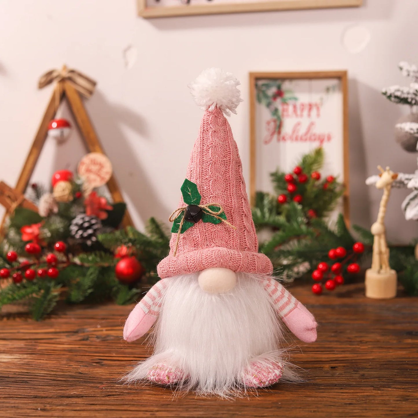 Gnome elfe avec lumière LED, décorations de Noël pour la maison