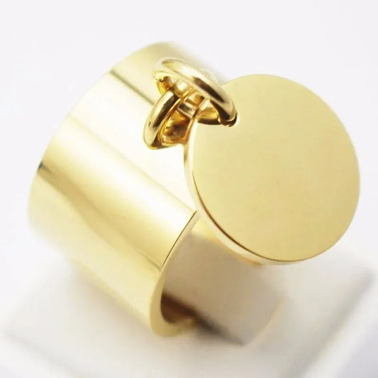 Bague pendentif géométrique ovale pour femmes, bijoux à la mode, en acier inoxydable, taille 7 10 11 6 9 8