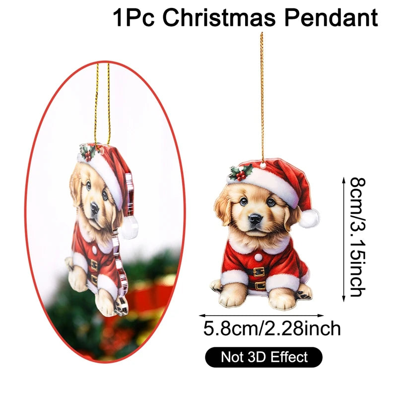 Ornements de Noël de chien de dessin animé